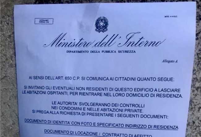 avviso falso ministero