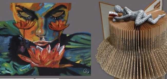 locandina mostra pittura sculture carta