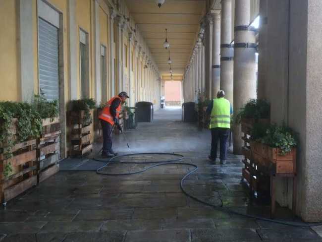 pulizia portici coccia