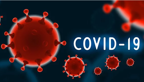 covid rosso scuro scritta bianca